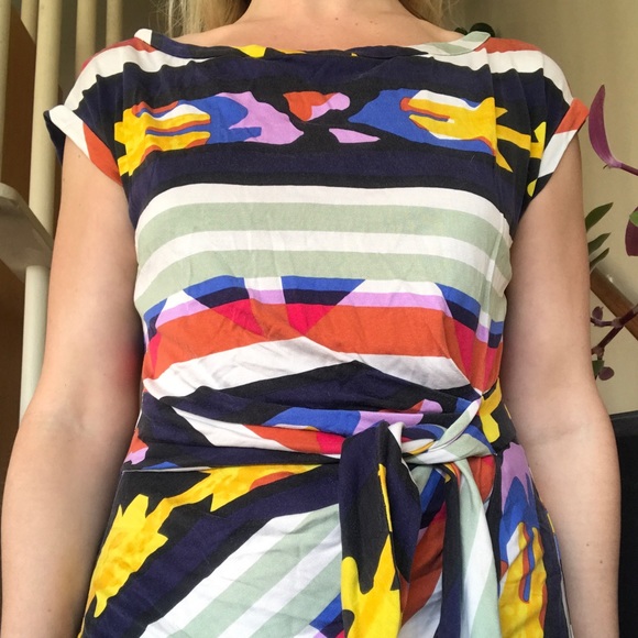 Diane Von Furstenberg Della Side Tie Silk Dress - Picture 2 of 8